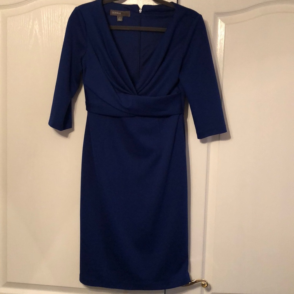 Royal Blue dress with low neckline